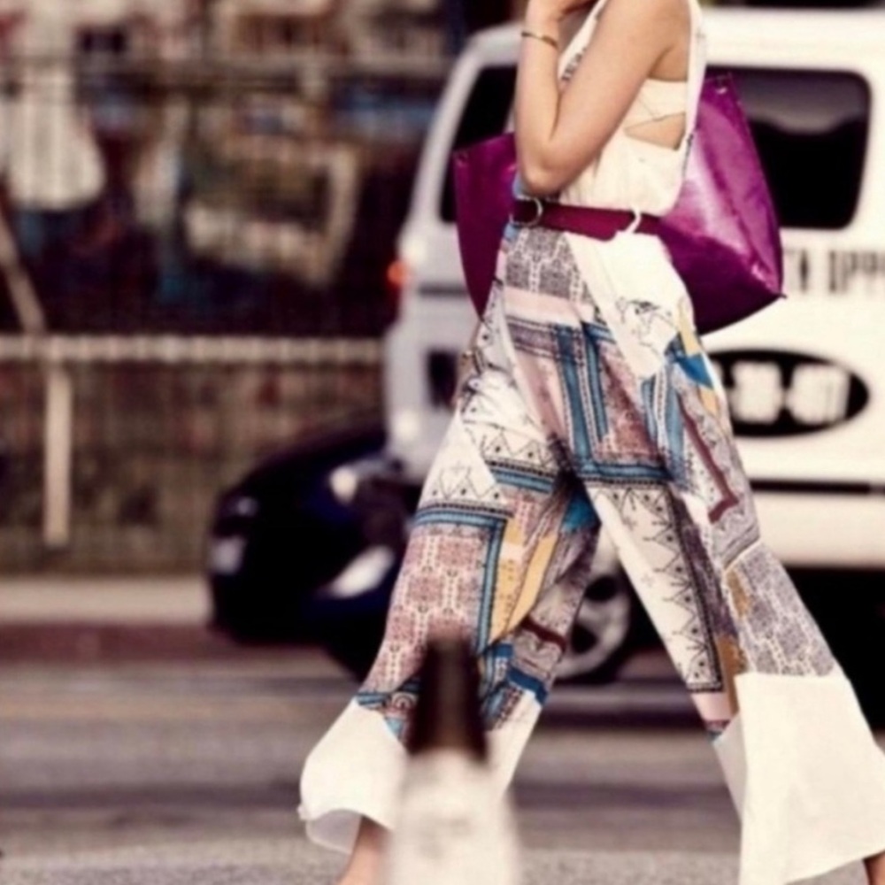 Free People Patchwork Boho Flowing Breathable Jum… - image 3